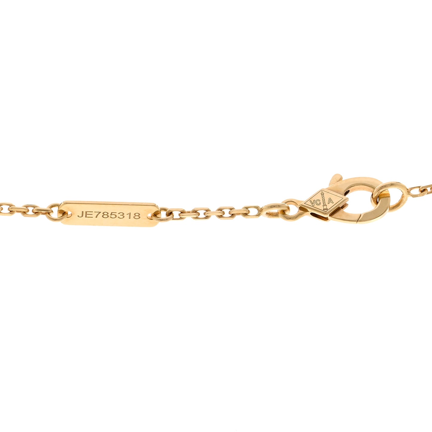 18K Yellow Gold Carnelian Vintage Alhambra Pendant Necklace