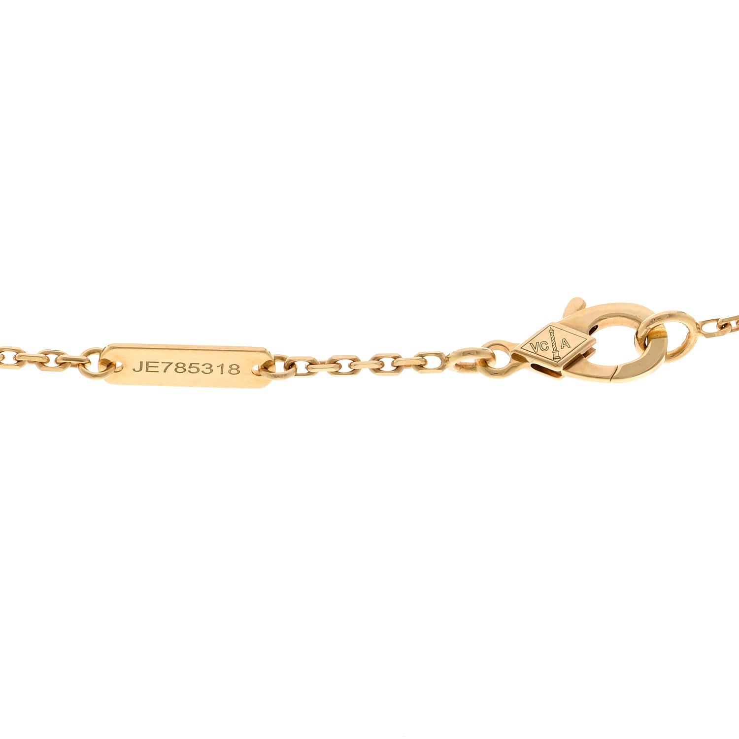 Van Cleef & Arpels 18K Yellow Gold Carnelian Vintage Alhambra Pendant Necklace 5 of 6
