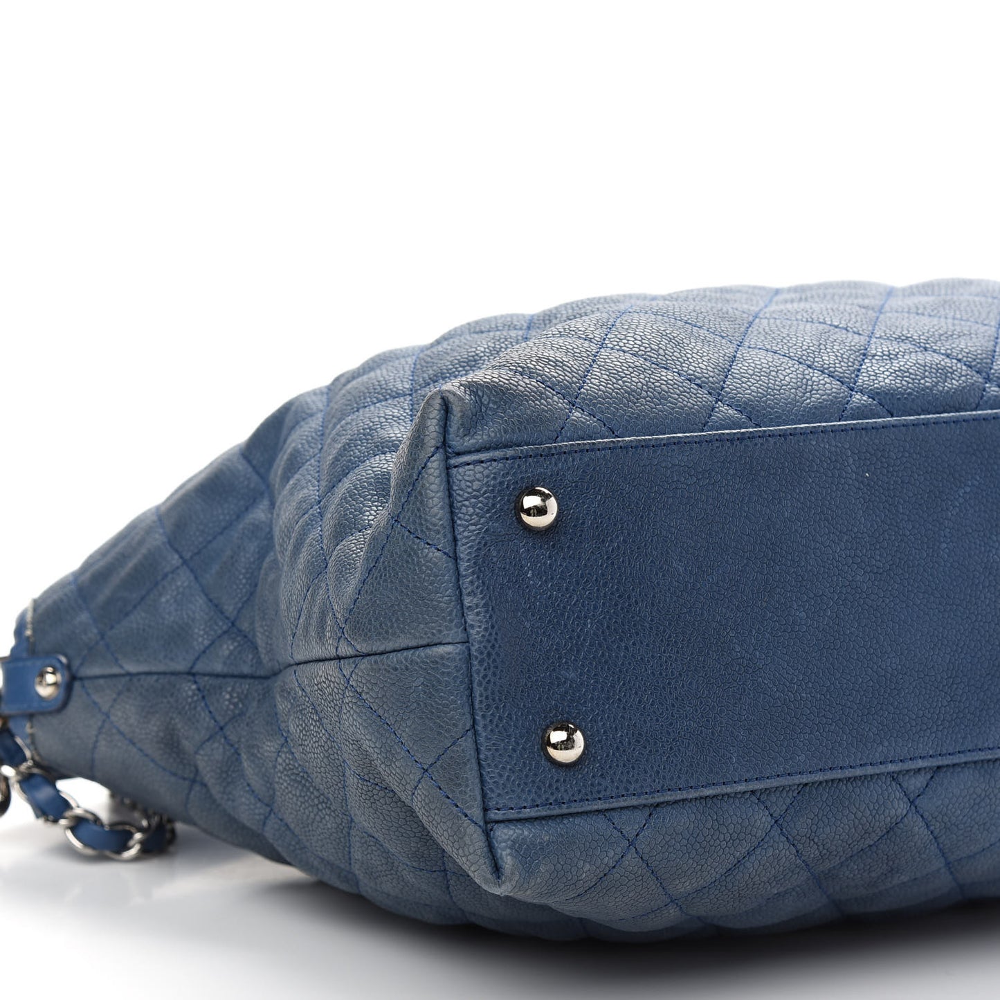 Caviar Quilted French Riviera Hobo Blue