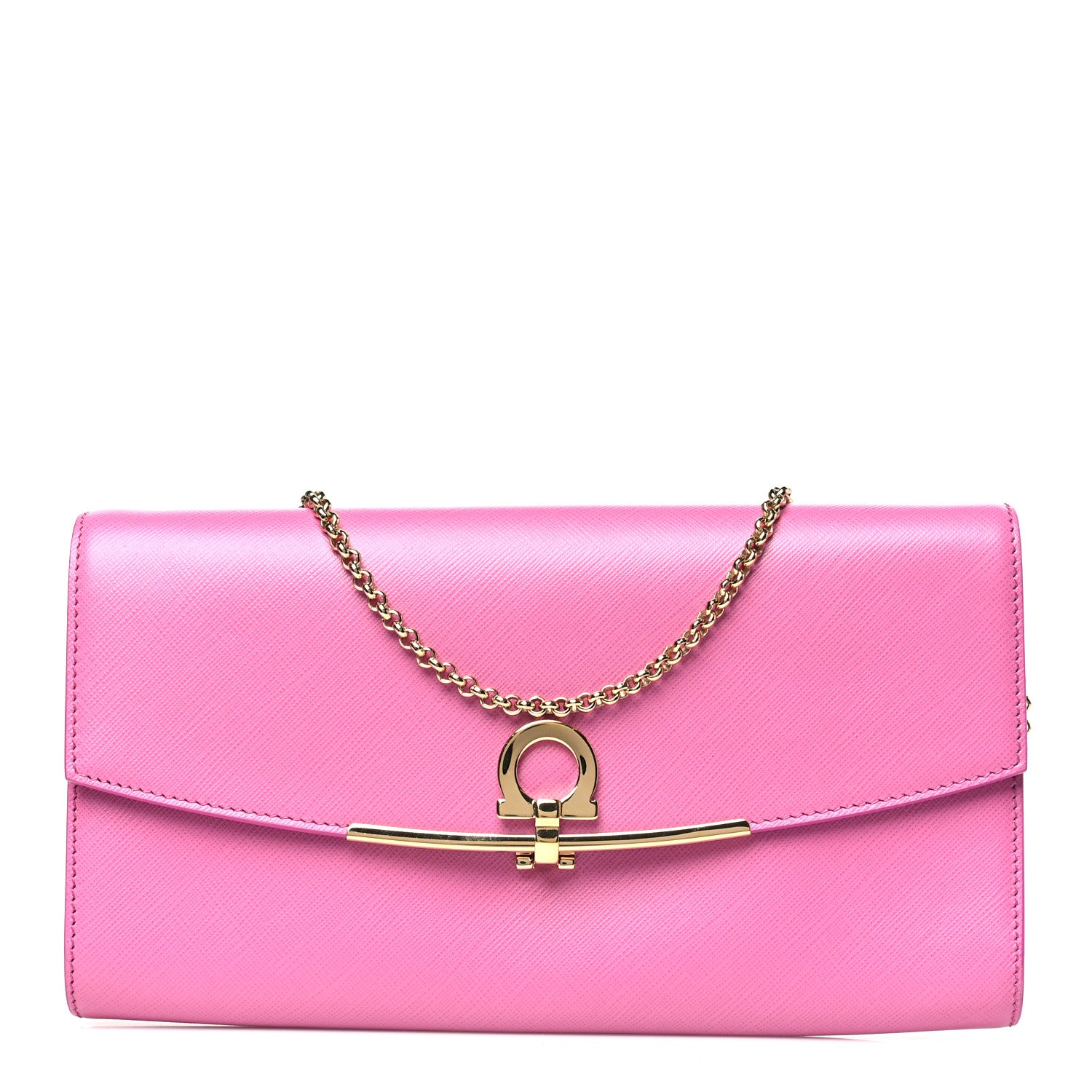Salvatore Ferragamo Hammered Calfskin Mini Gancini Icona Bag Pink 1 of 10