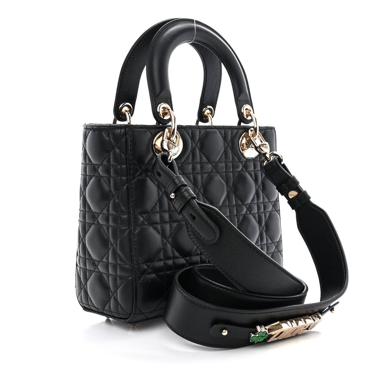 Christian Dior Lambskin Cannage Small My ABCDior Lady Dior Black 3 of 12