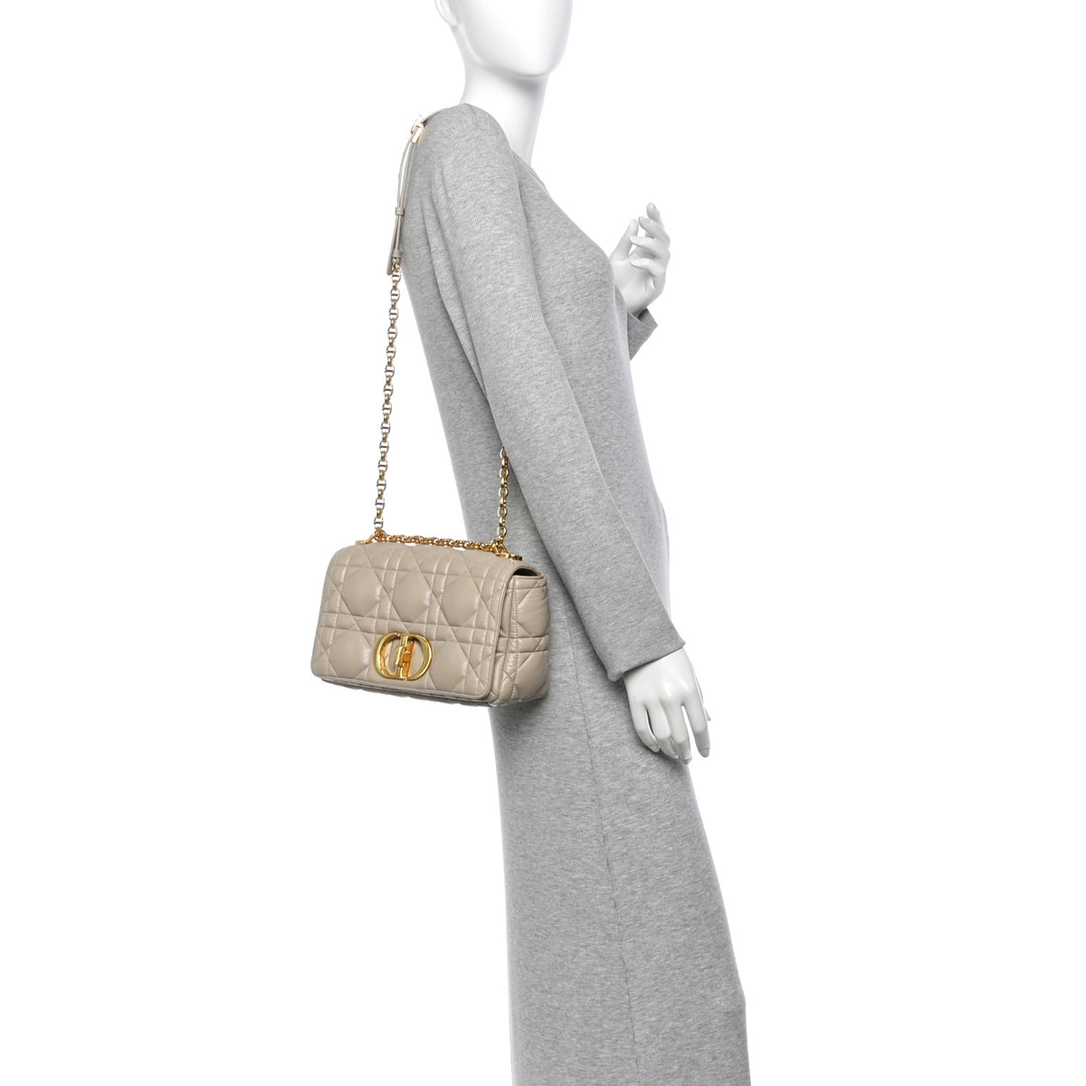 Calfskin Macrocannage Medium Caro Bag Sand