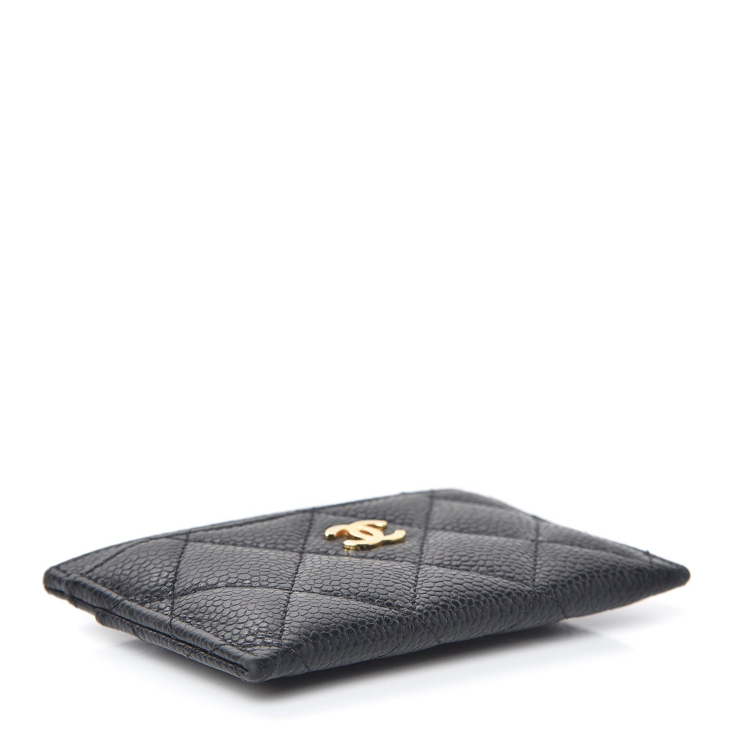 Caviar Quilted Card Holder Black