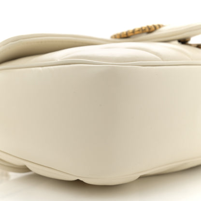 Gucci Calfskin Matelasse Double G Studs Small Torchon GG Marmont Shoulder Bag Mystic White 9 of 10
