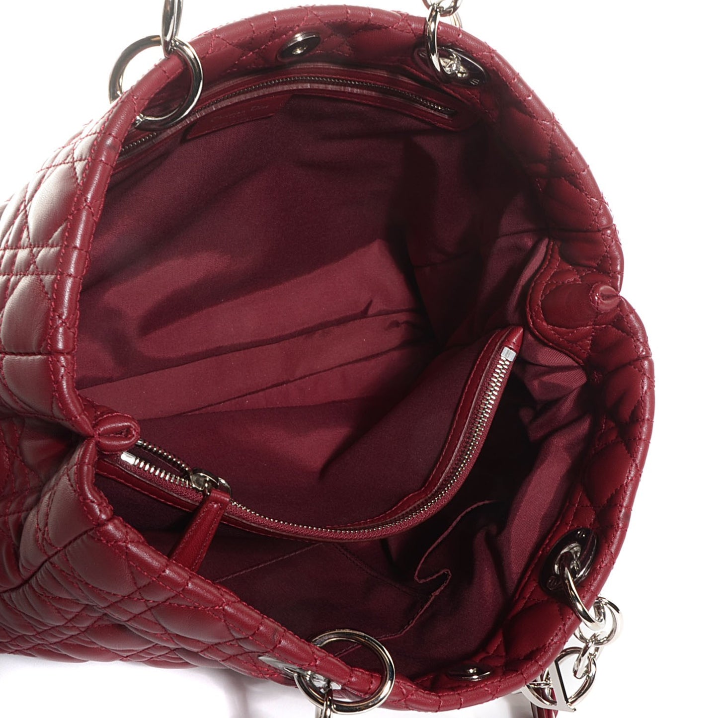 Lambskin Cannage Dior Soft Shopping Tote Cherry