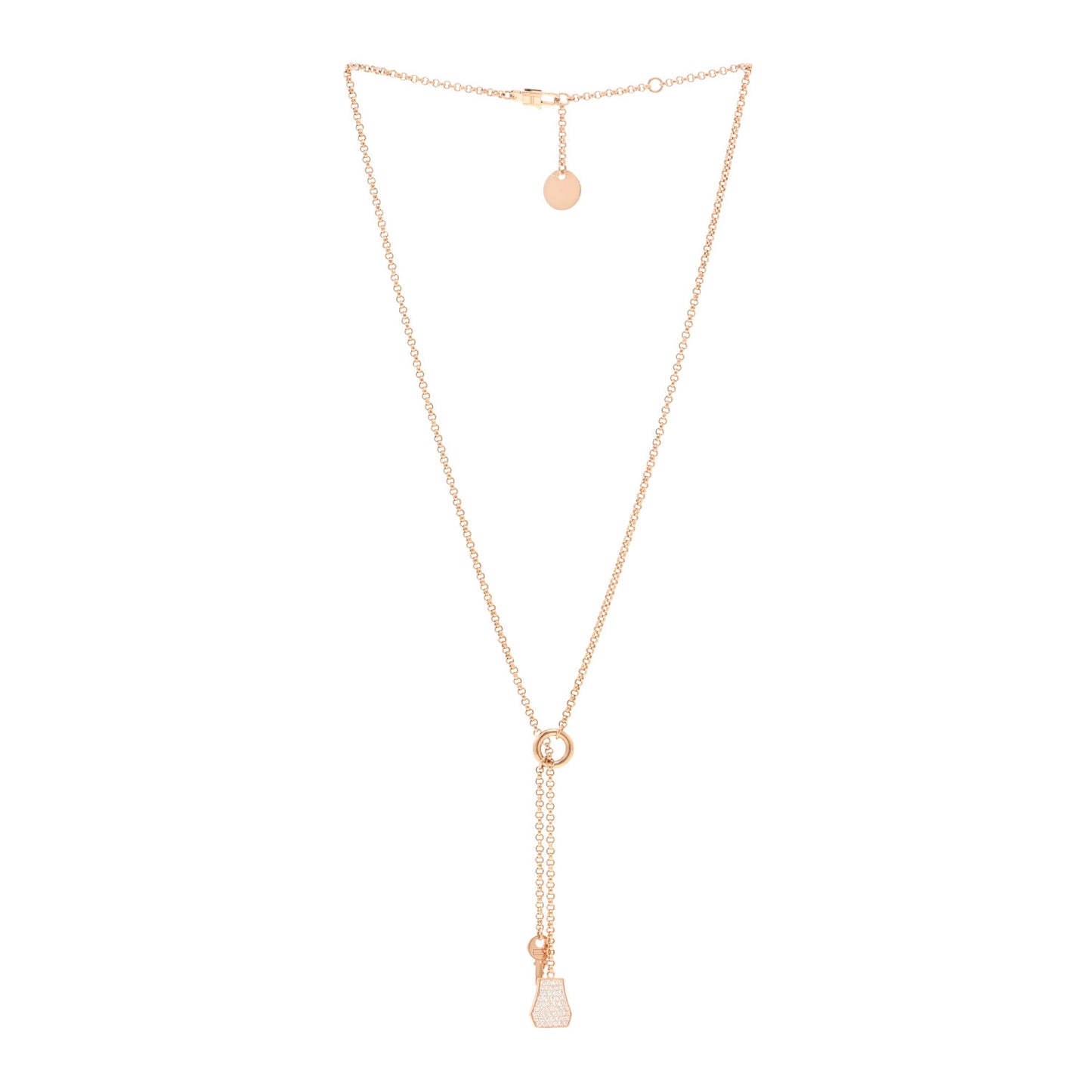 18K Rose Gold Diamond PM Kelly Clochette Necklace