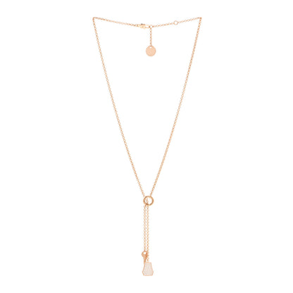 Hermes 18K Rose Gold Diamond PM Kelly Clochette Necklace 3 of 4