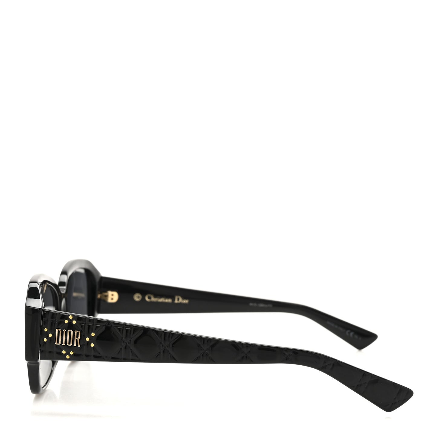 Acetate Cannage Lady Dior Studs 5 Sunglasses Black