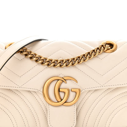 Gucci Calfskin Matelasse Mini GG Marmont Shoulder Bag White 8 of 13