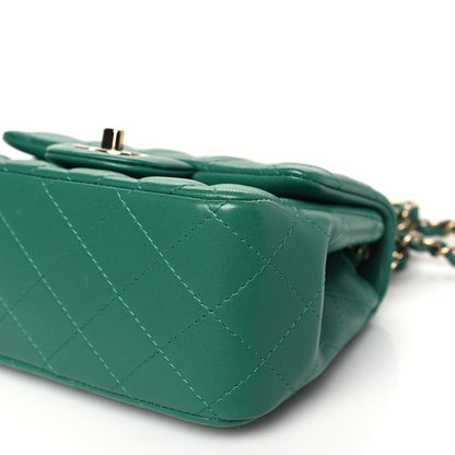 Chanel Lambskin Quilted Mini Square Flap Green 10 of 10