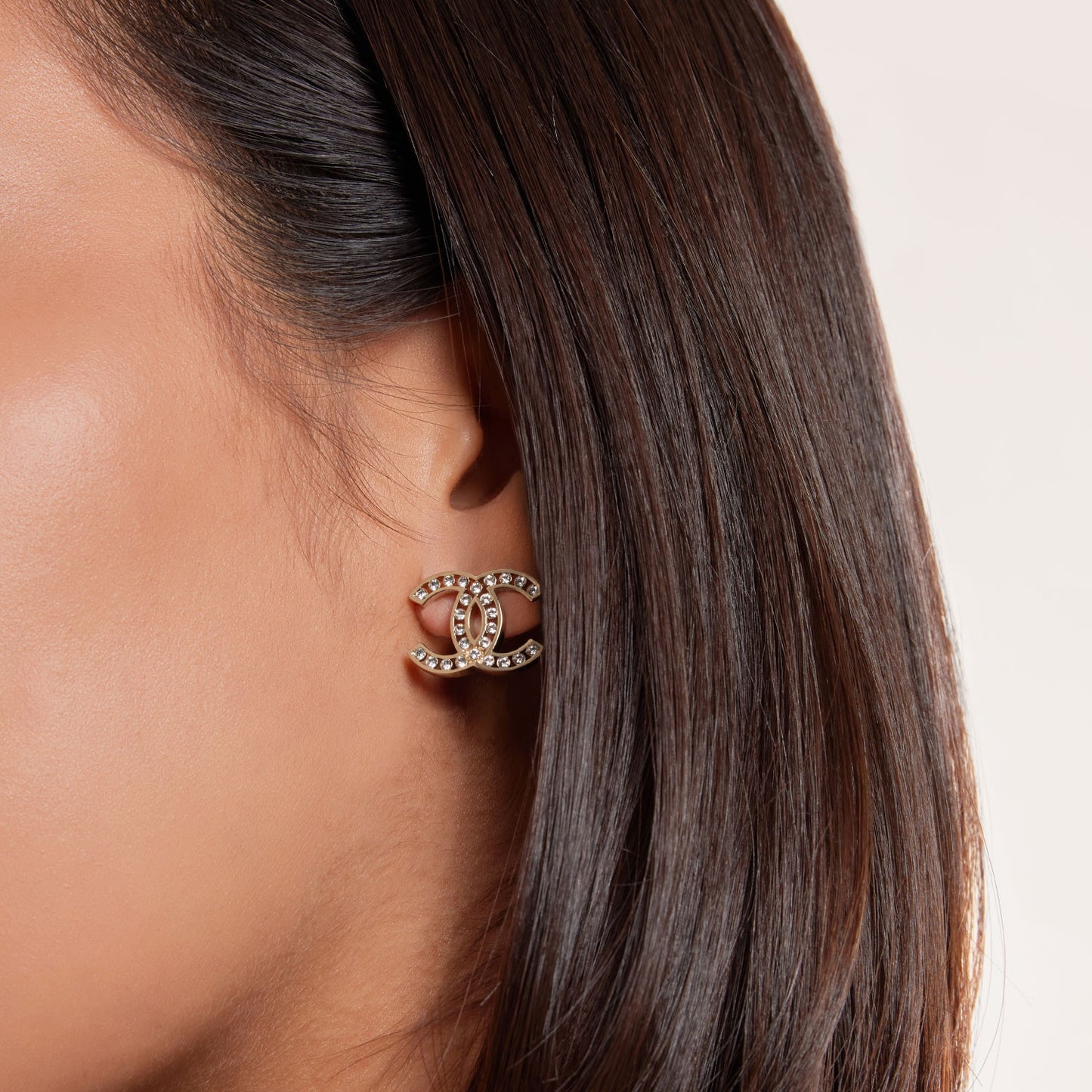 Crystal CC Earrings Gold