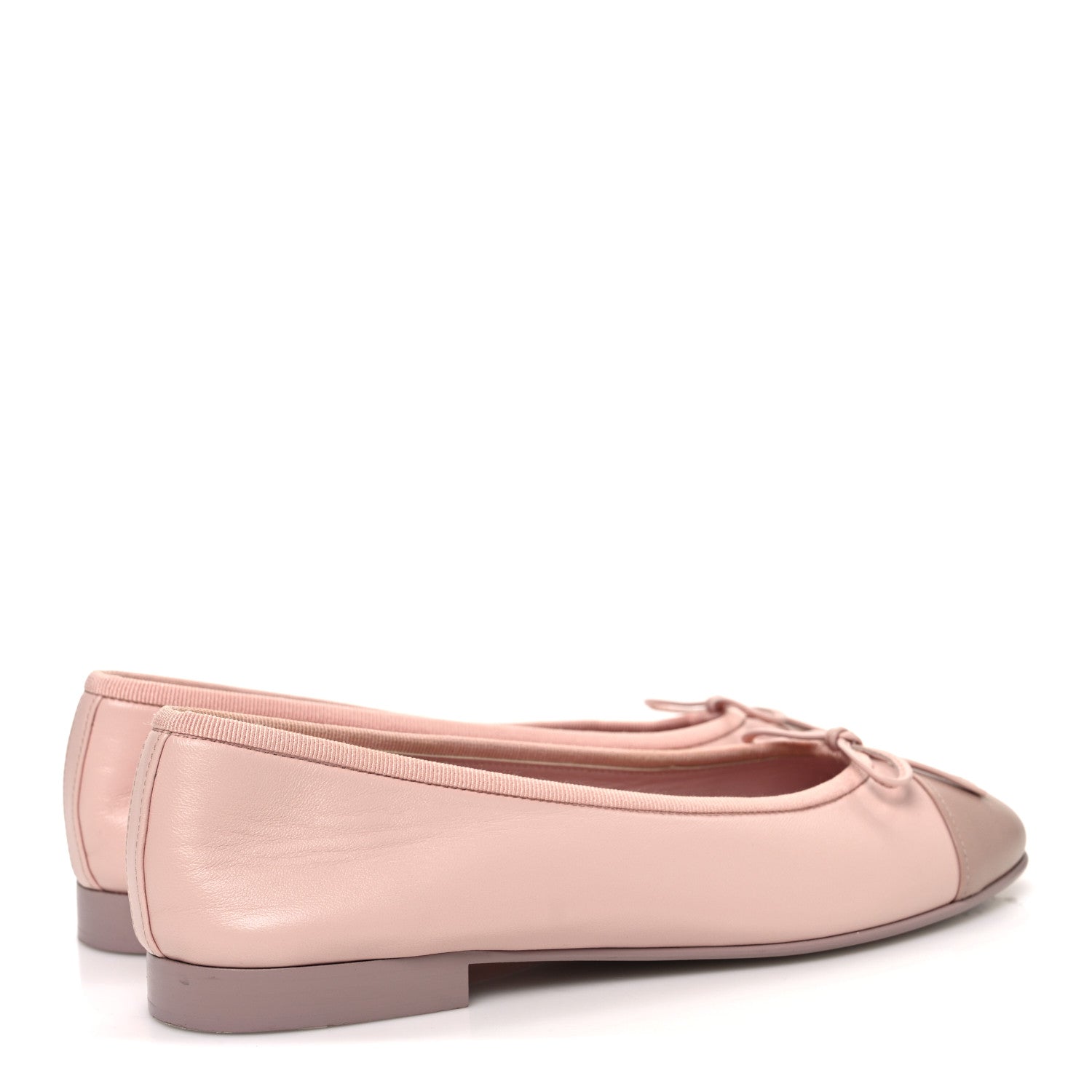 Chanel Lambskin Cap Toe CC Ballerina Flats 36.5 Light Pink Dark Pink 5 of 11