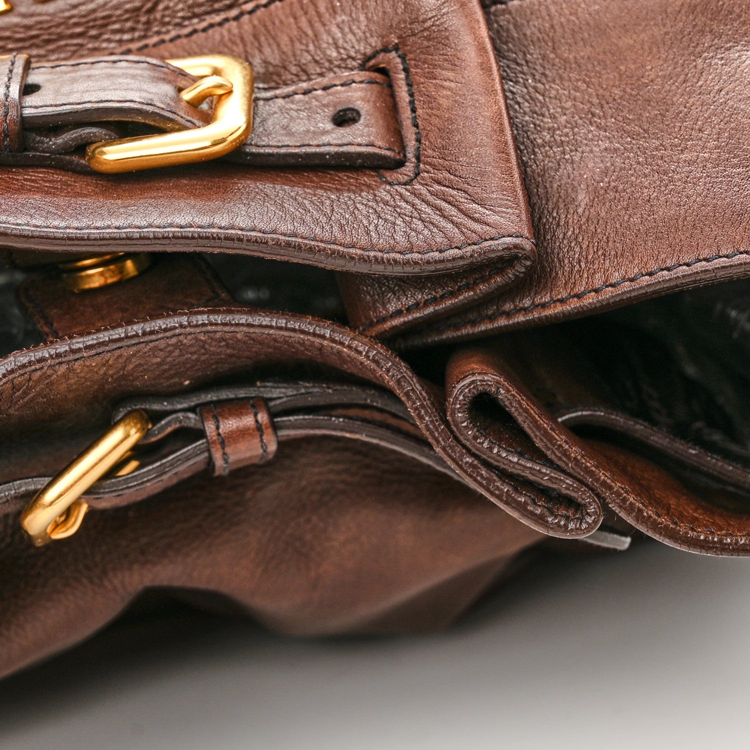 Prada Cervo Belted Hobo Brown 13 of 13