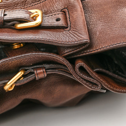 Prada Cervo Belted Hobo Brown 13 of 13