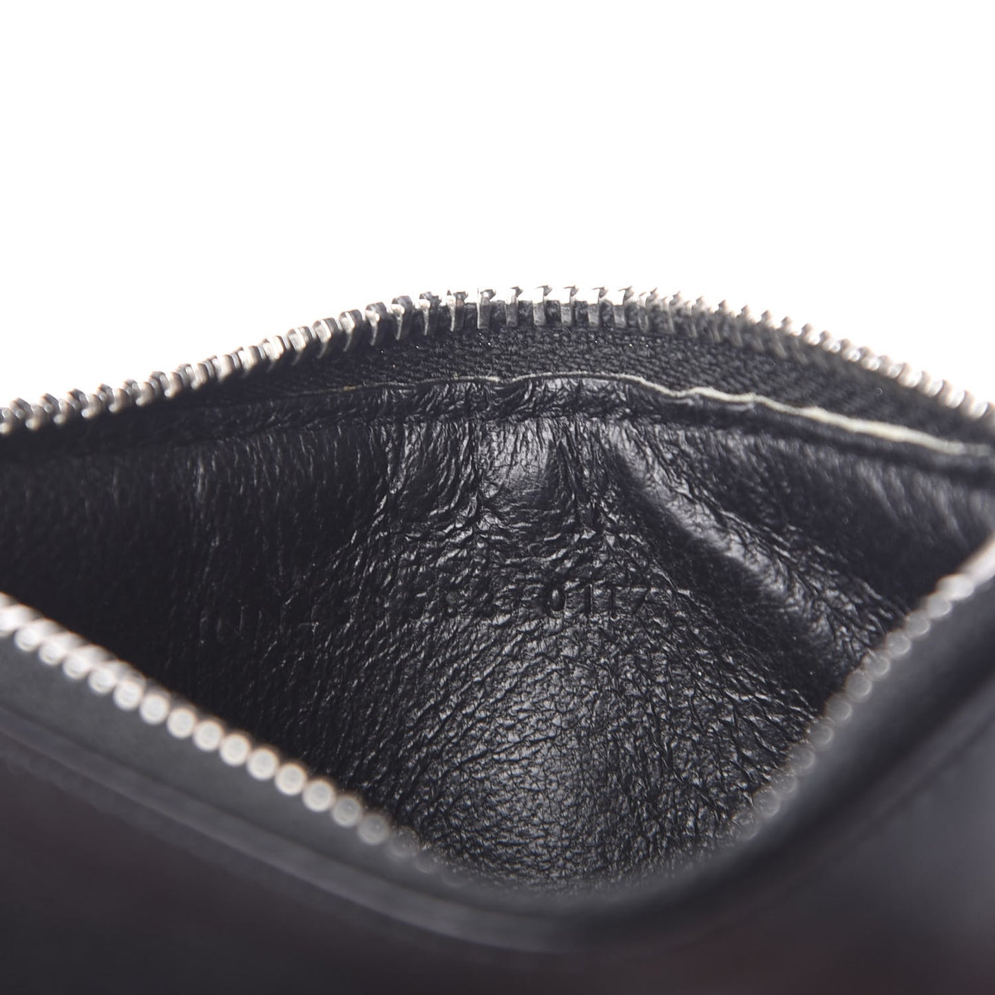 Calfskin 5 Fragments Zip Card Case Black