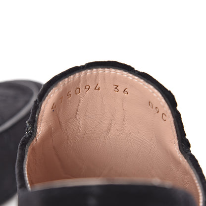 Gucci Velvet GG Monogram Womens Princetown Slippers 36 Black 8 of 10