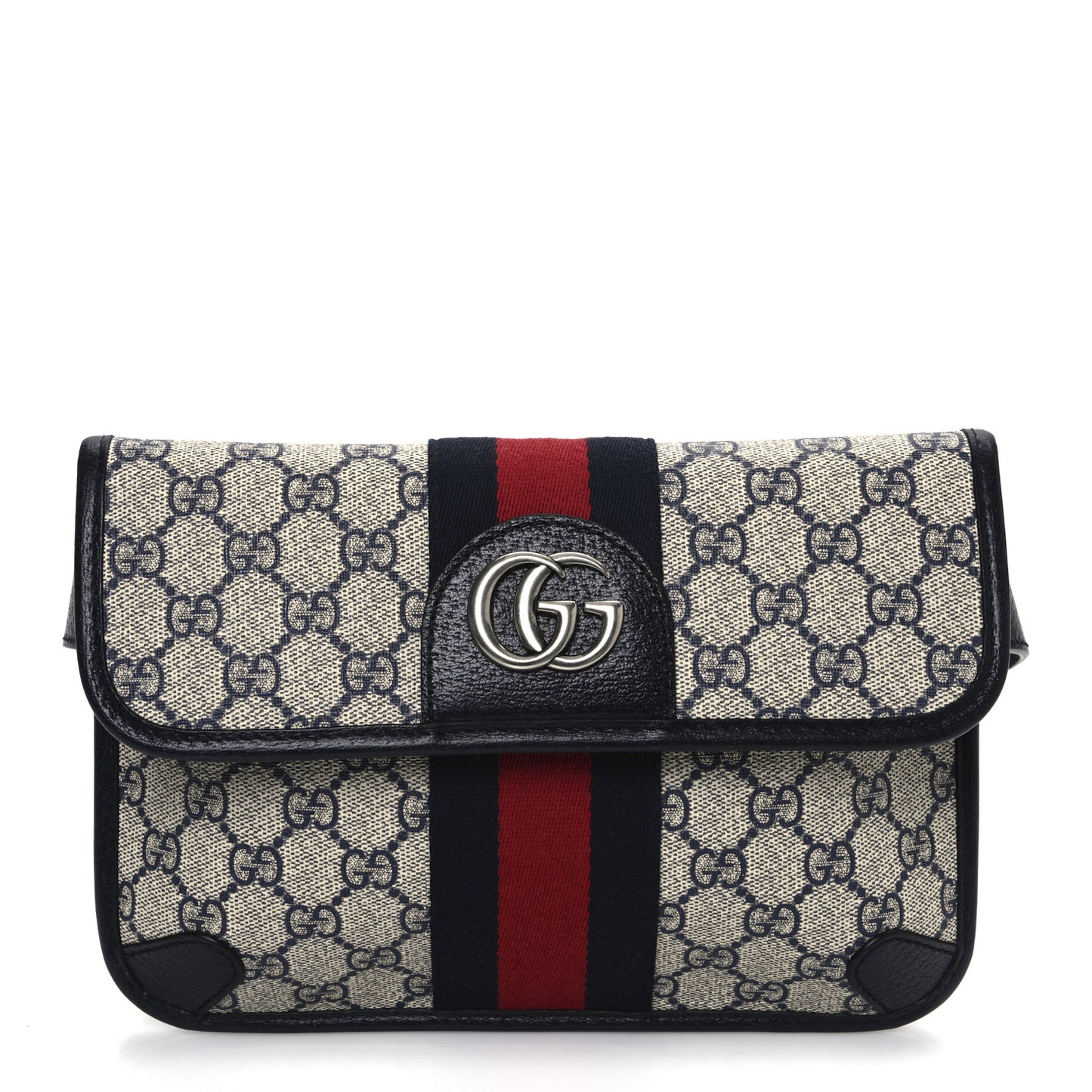 GG Supreme Monogram Web Small Ophidia Belt Bag 90 36 Beige Navy