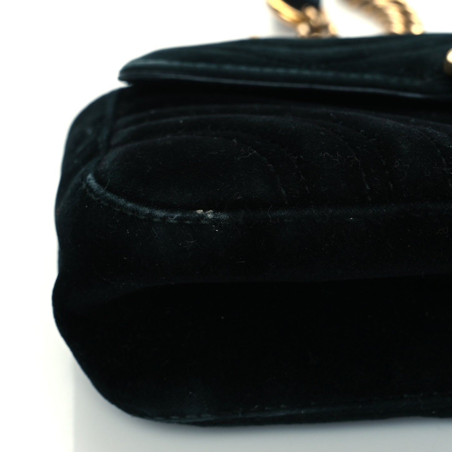 Velvet Matelasse Mini GG Marmont Shoulder Bag Black