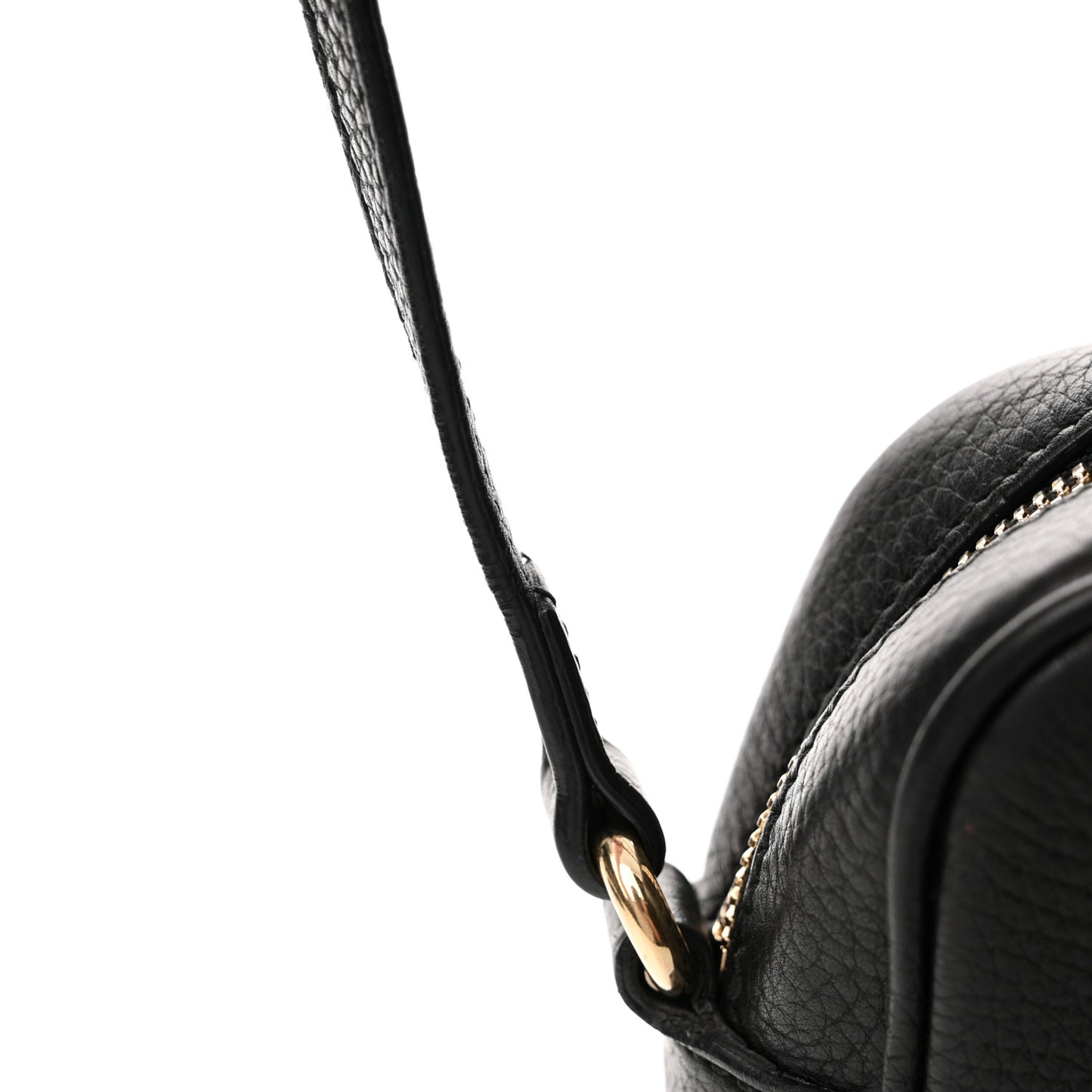 Pebbled Calfskin Small Soho Disco Bag Black