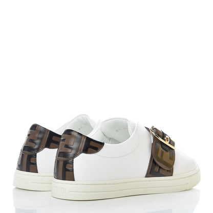 Fendi Vitello FF Embossed Womens Slip On Sneakers 36.5 Ultra White Maya Black 4 of 9
