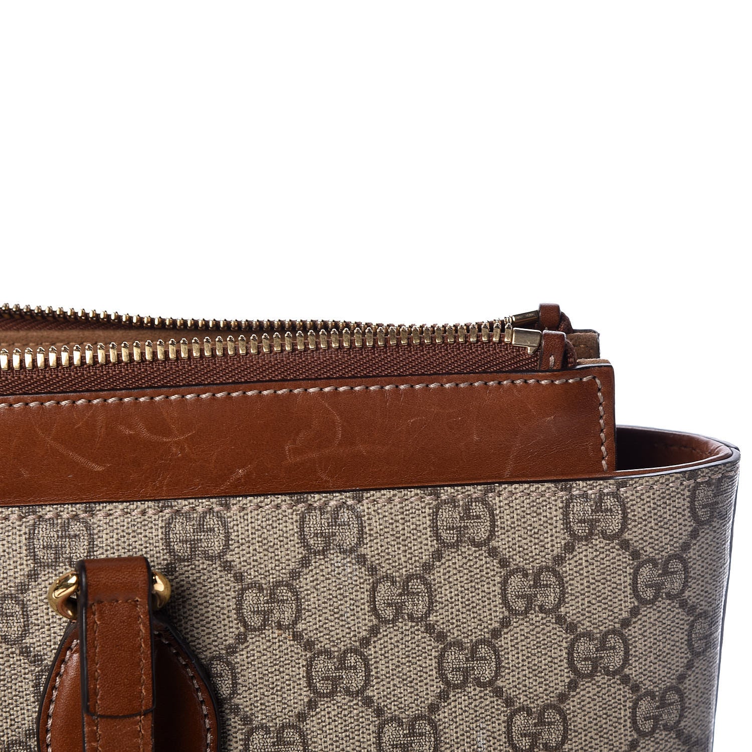 Gucci GG Supreme Monogram Medium Zippered Bucket Tote Beige Tuscany 15 of 15