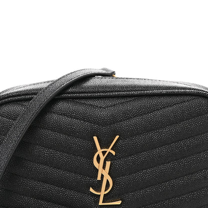Saint Laurent Grain De Poudre Matelasse Monogram Mini Lou Camera Bag Black 9 of 12