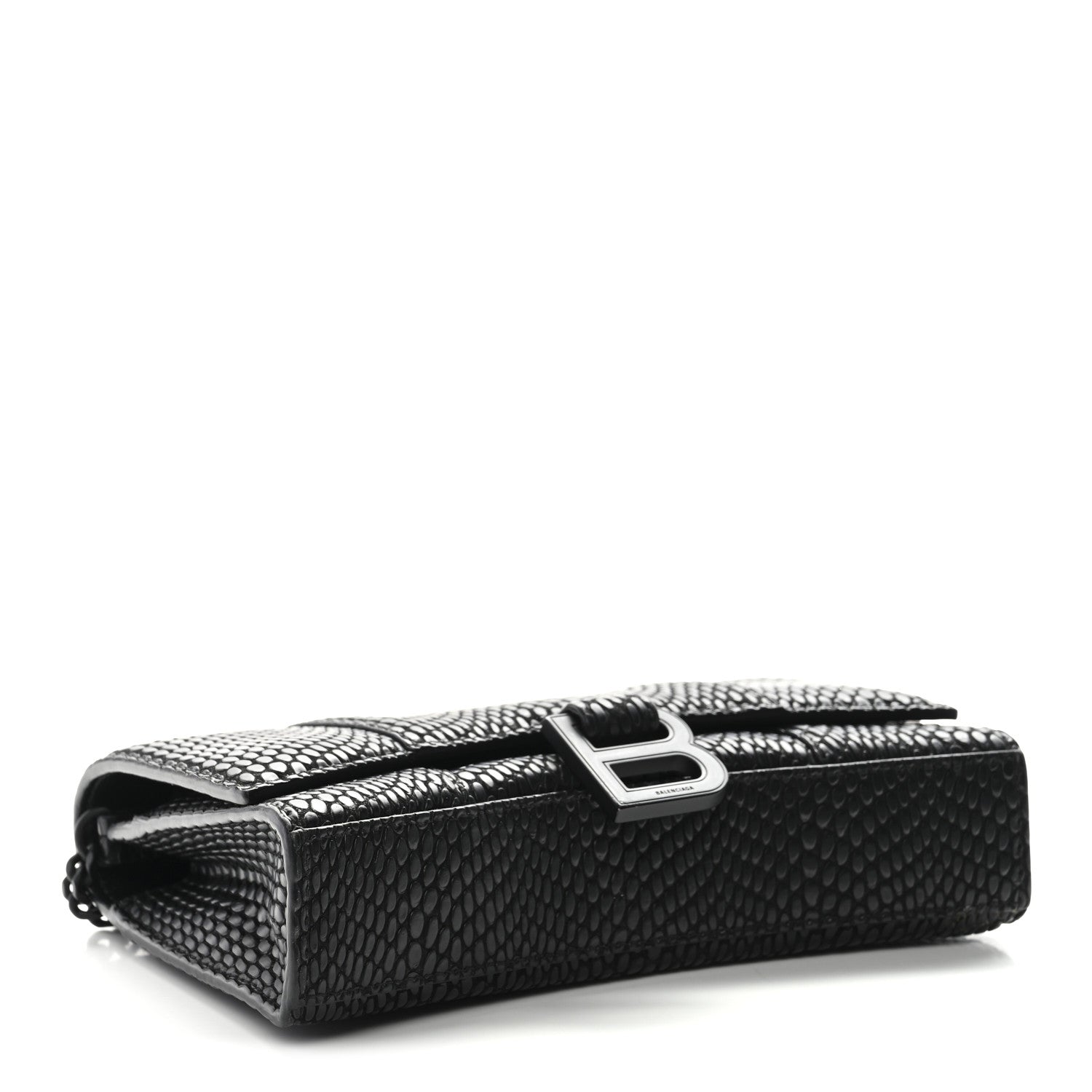 Balenciaga Cobra Embossed Monochrome Hourglass Chain Bag Black 4 of 11