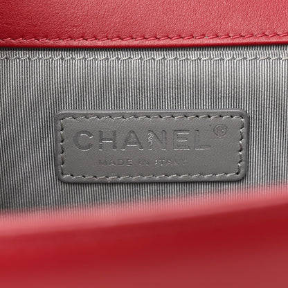 Chanel Calfskin Chevron Quilted Medium Boy Flap Dark Red 6 of 12