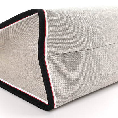 Christian Louboutin Linen Calfskin Large Nastroloubi F.A.V.L. Tote Alabatre 9 of 9