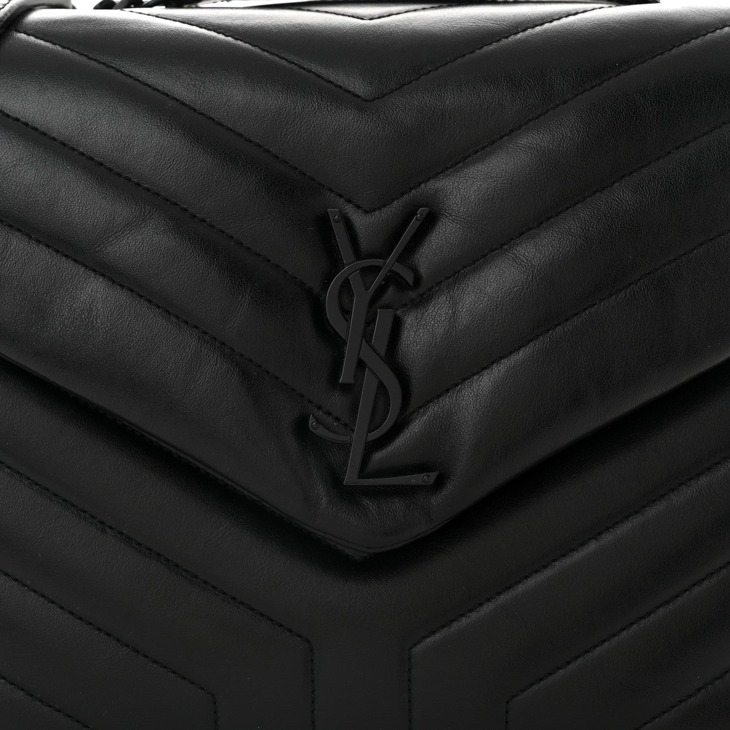 Saint Laurent Calfskin Y Quilted Monogram Medium Loulou Chain Satchel Black 8 of 10