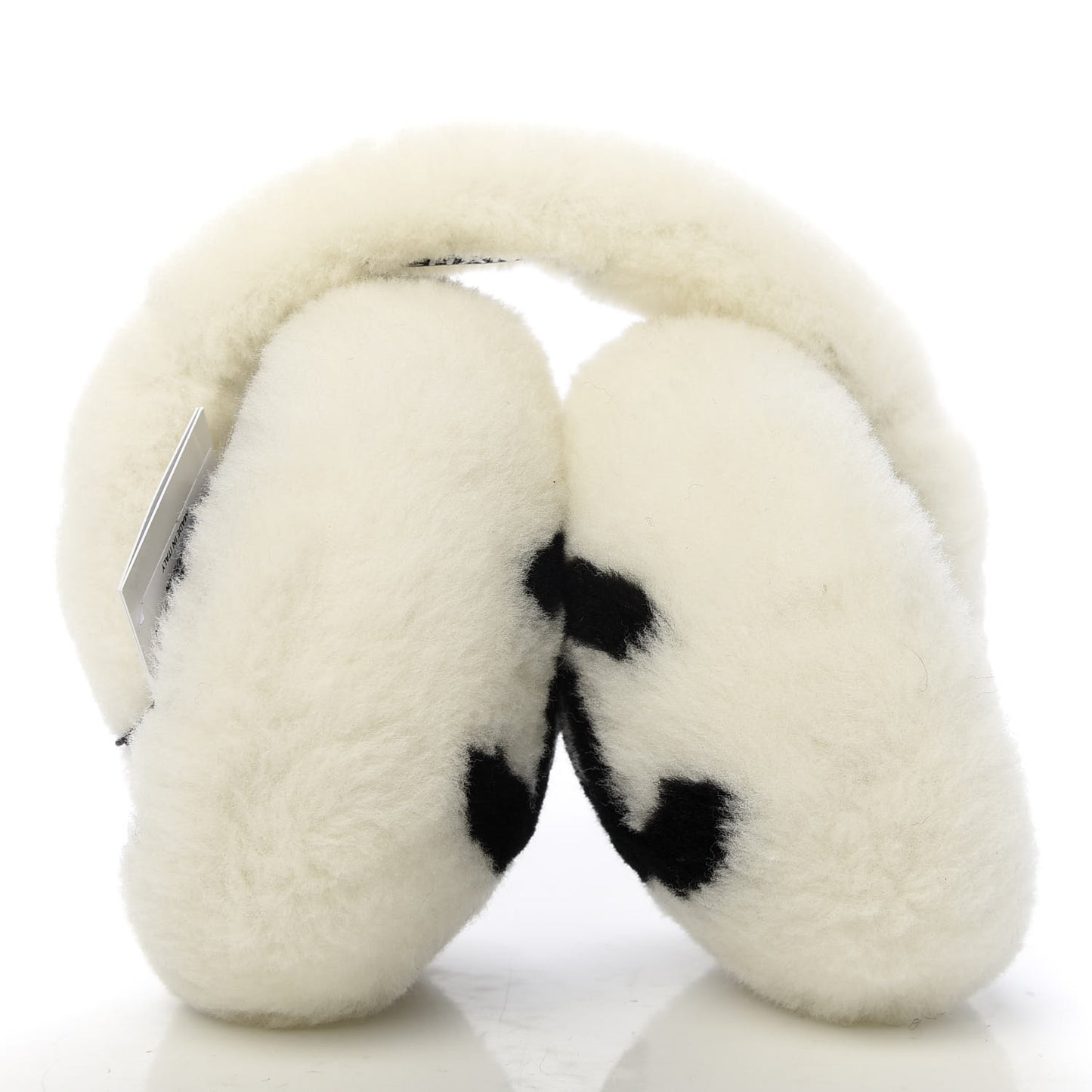 Shearling CC Ear Muffs White Black