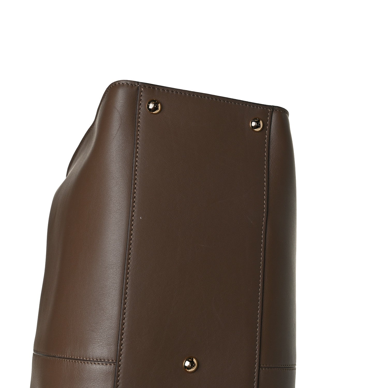 Fendi Vitello Seta Glazed Fabric FF 1974 Large Peekaboo X-Lite Maya Mogano Panna 12 of 16