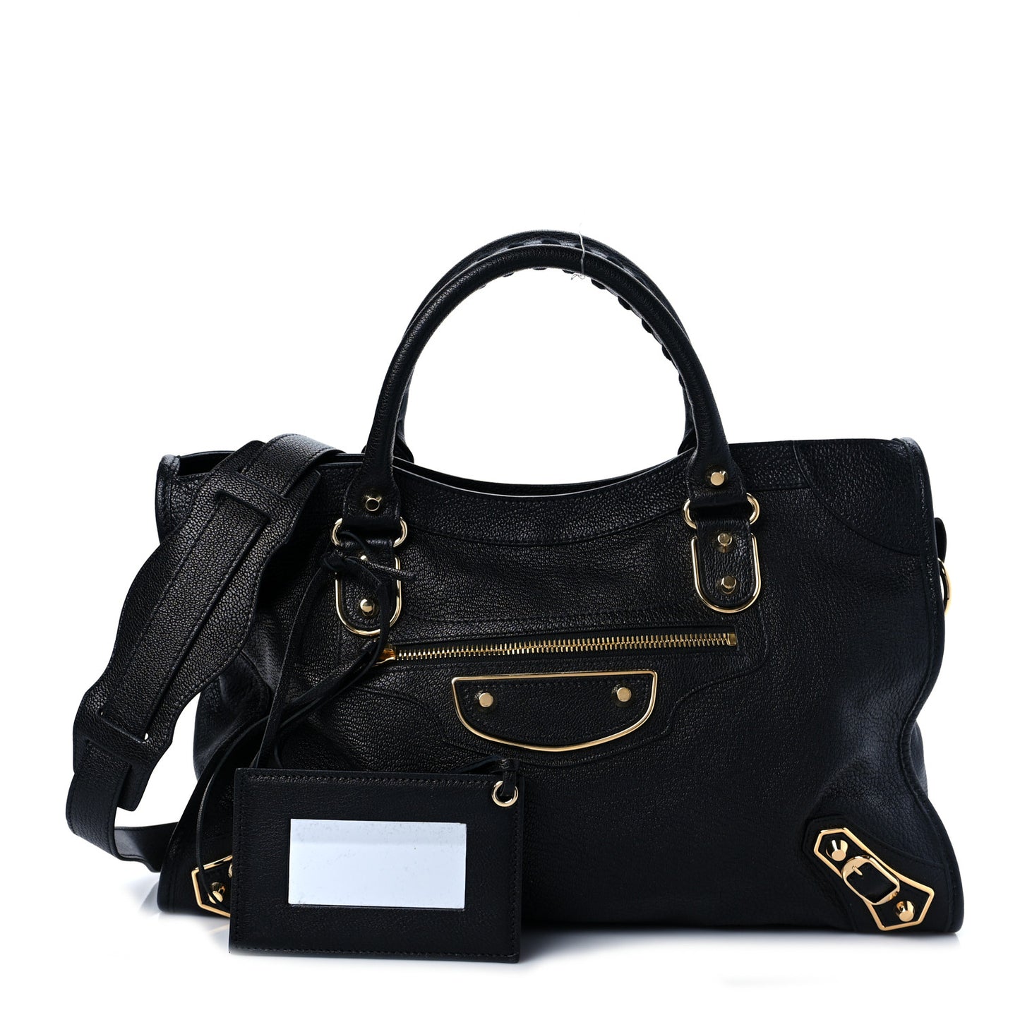Chevre Gold Metallic Edge Hardware City Black