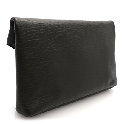 Saint Laurent Grained Lambskin Large Cassandre Envelope Pouch Light Musk 3 of 6