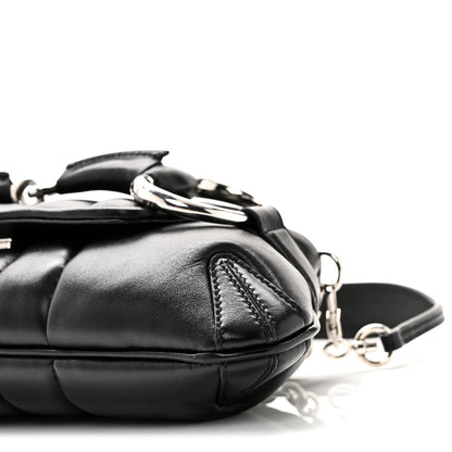 Gucci Nappa Vertical Matelasse Small Maxi Horsebit Chain Shoulder Bag Black 10 of 10