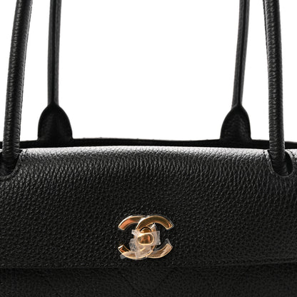Chanel Grained Calfskin Stitched Urban Essentials Small Shopping Bag Black 8 of 10