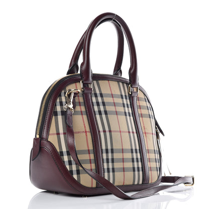 Burberry Horseferry Check Small Orchard Bowling Bag Honey Deep Claret 3 of 13
