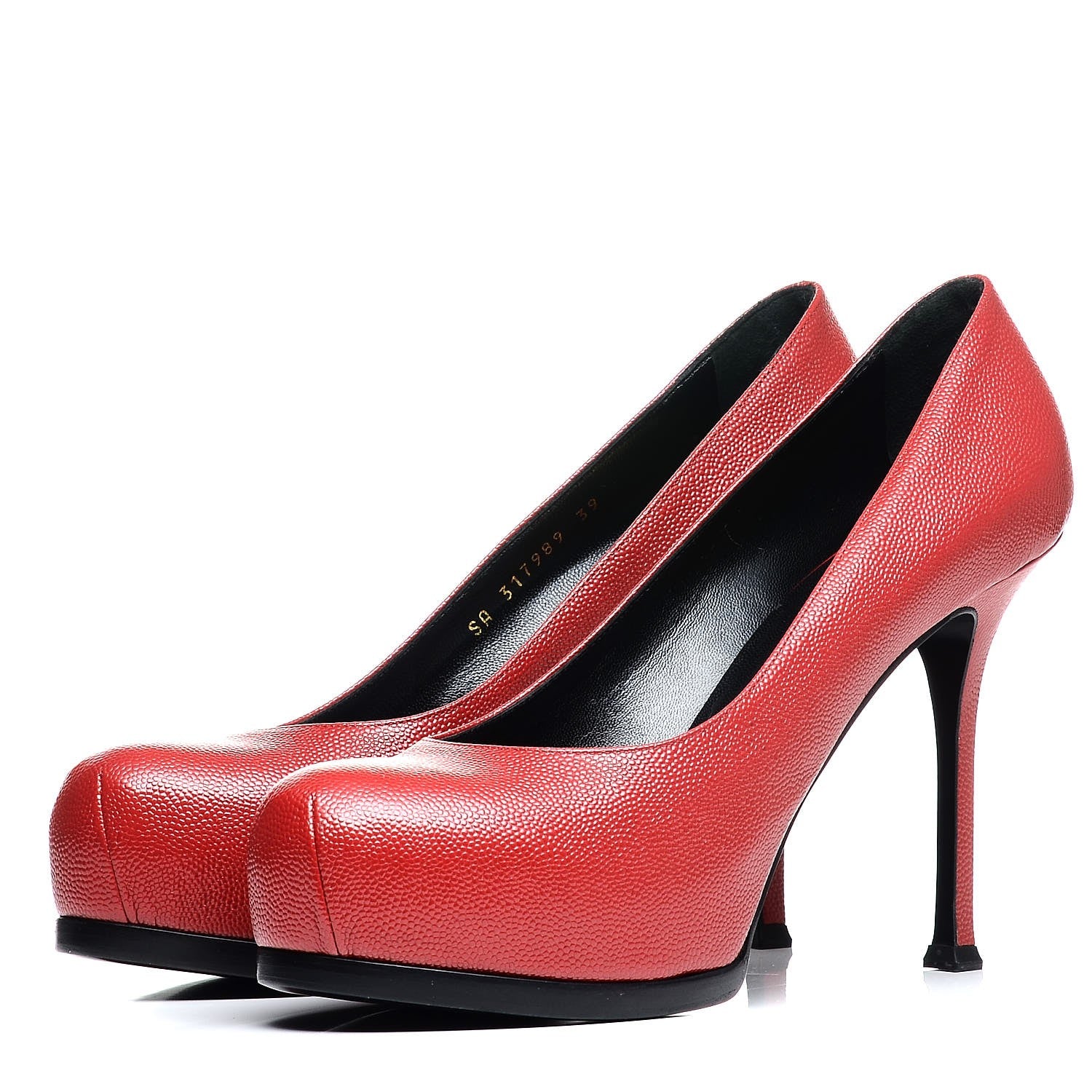 Saint Laurent Vernigolf Tribtoo 80 Platform Pumps 39 Red 3 of 8