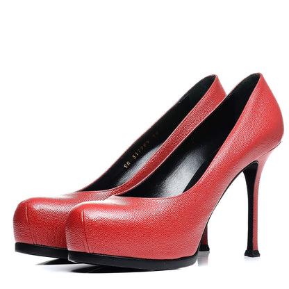 Saint Laurent Vernigolf Tribtoo 80 Platform Pumps 39 Red 3 of 8