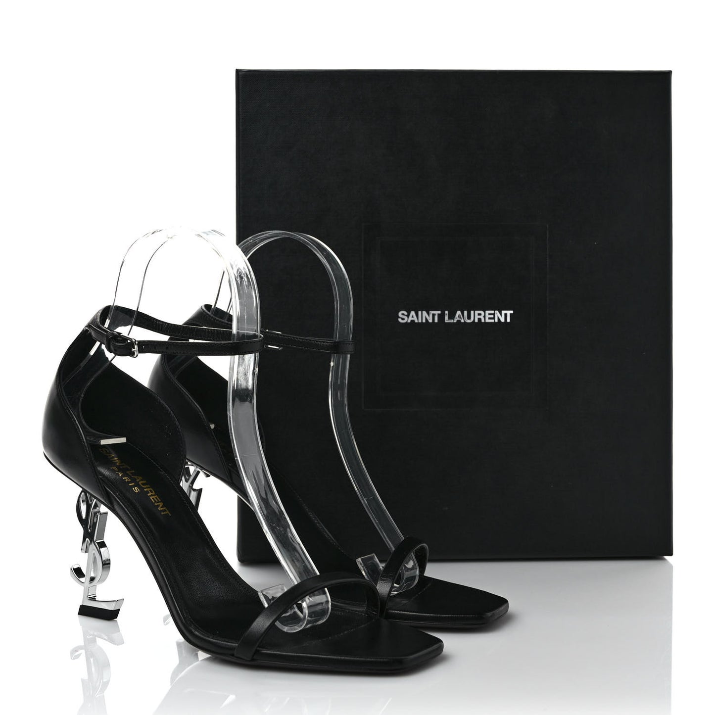 Calfskin Opyum 110 Sandals 37 Black Silver