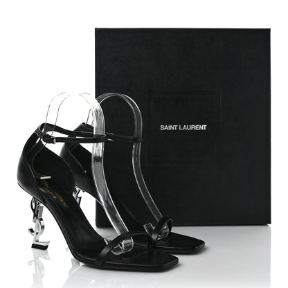 Saint Laurent Calfskin Opyum 110 Sandals 37 Black Silver 8 of 8