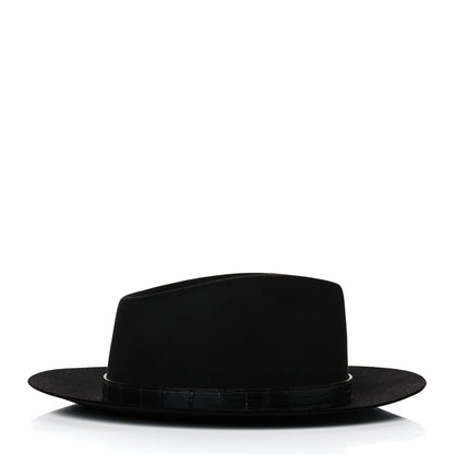 Hermes Felt Alligator Mens Barnabe Hat 57 Black 3 of 10
