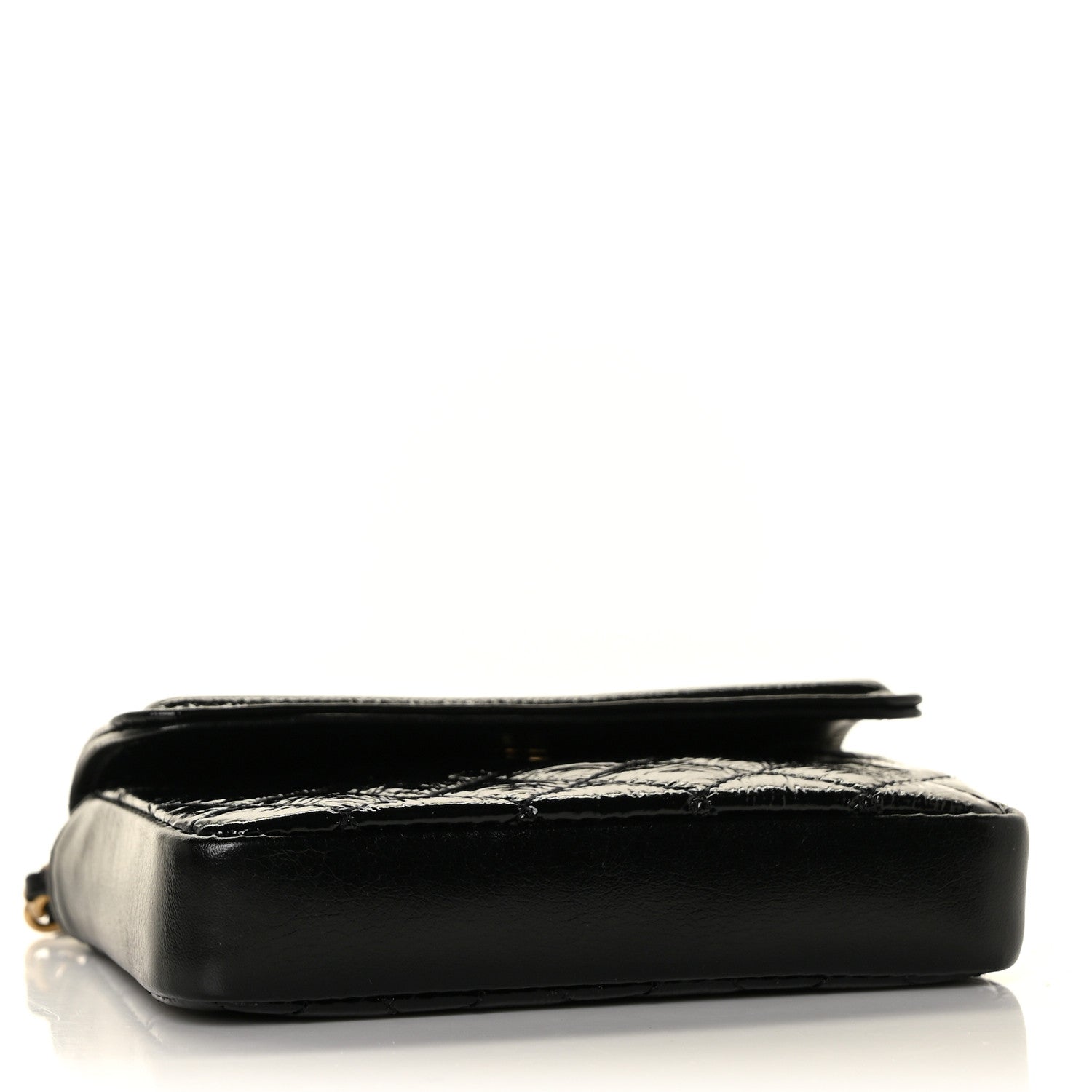 Chanel Shiny Aged Calfskin Quilted Waist Belt Bag Black 4 of 11