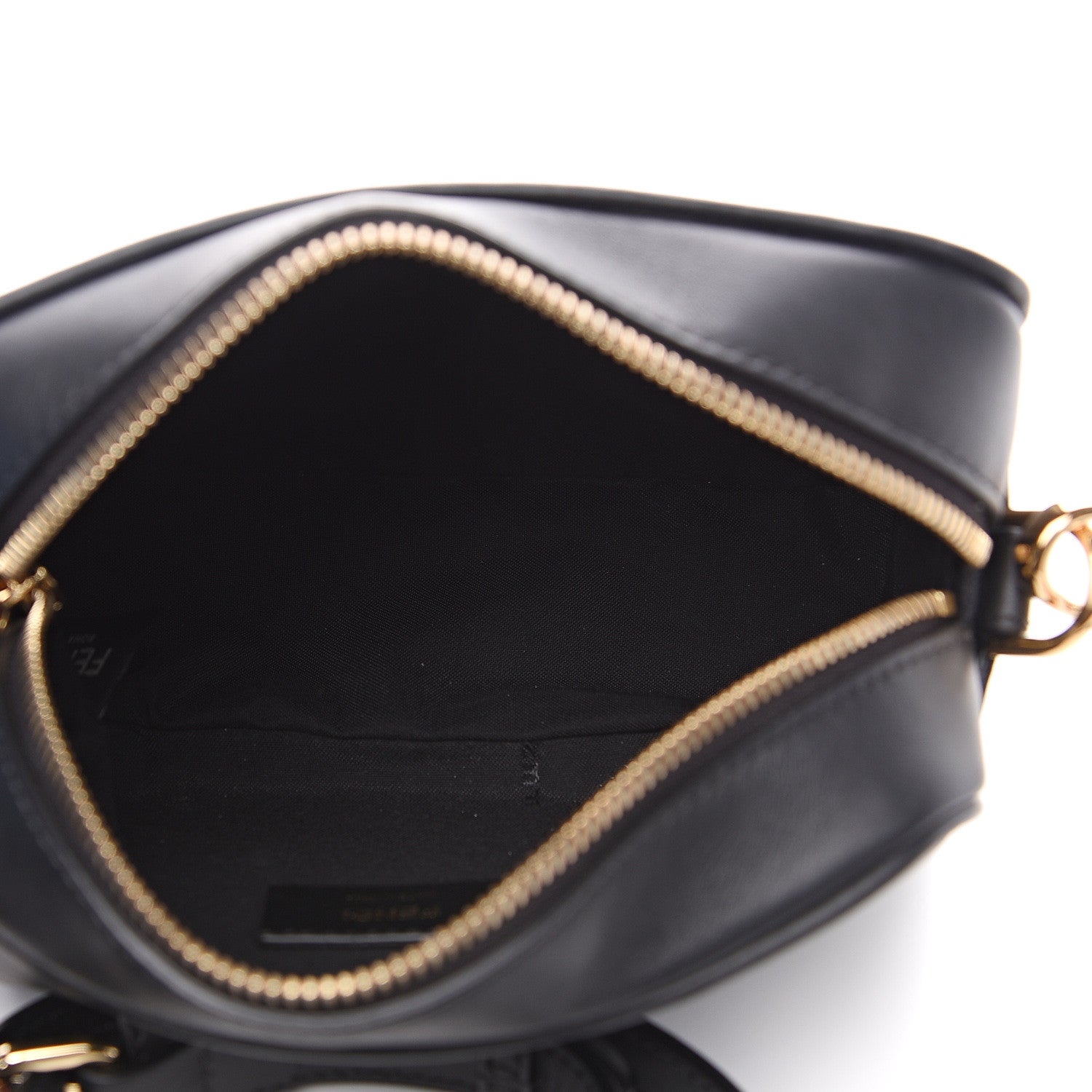 Fendi Vitello Century Bi-Color FF 1974 Embossed Mini Camera Case Maya Black 4 of 10