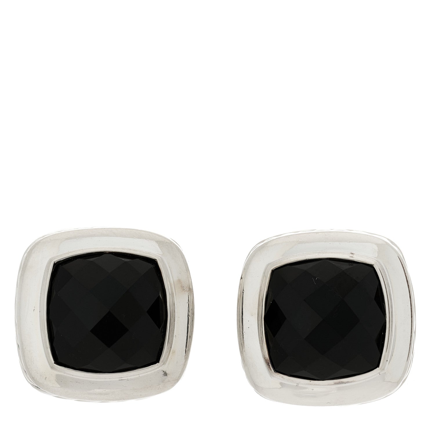 David Yurman Sterling Silver Black Onyx 11mm Albion Earrings 1 of 4
