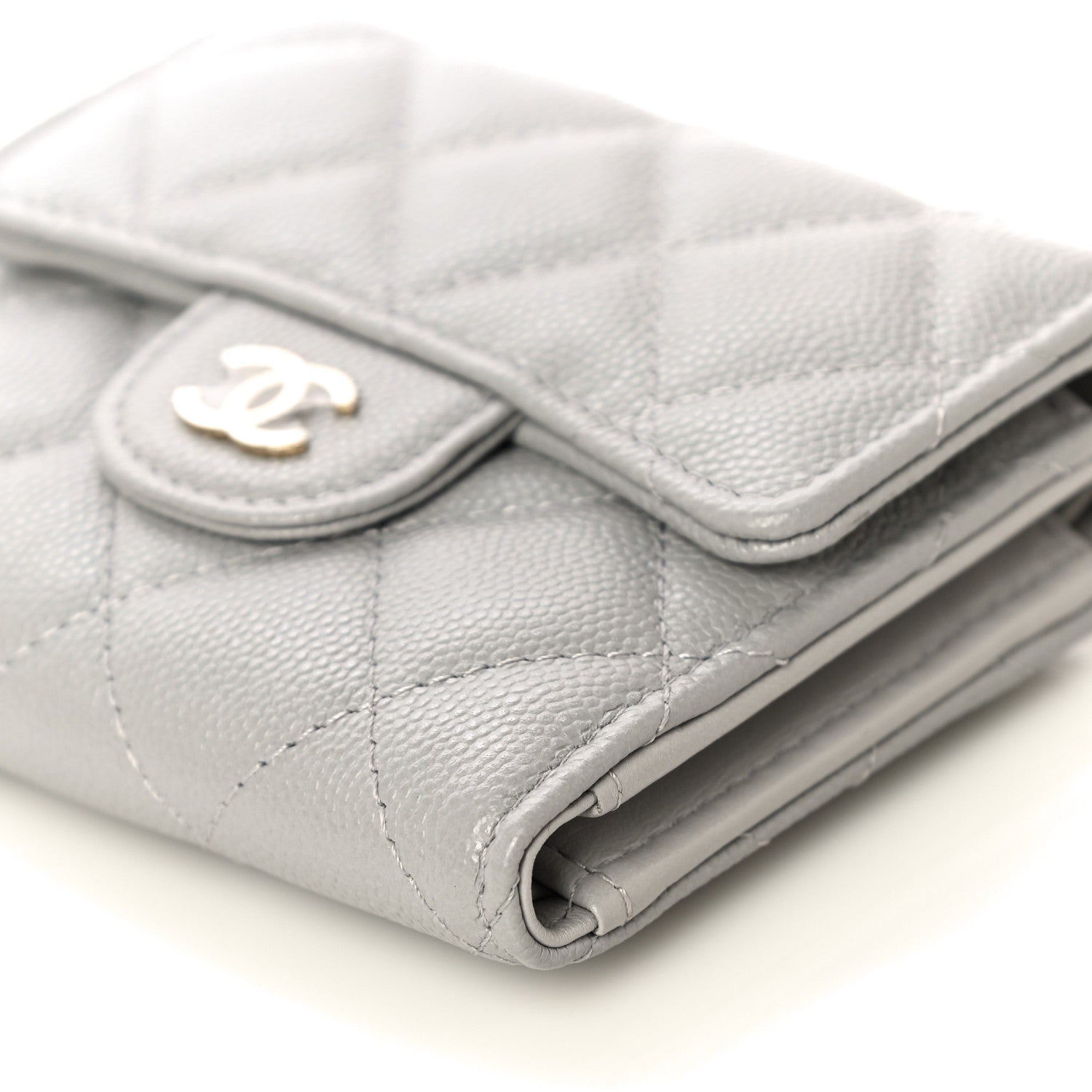Chanel Caviar Quilted Small Flap Wallet Grey 11 of 12