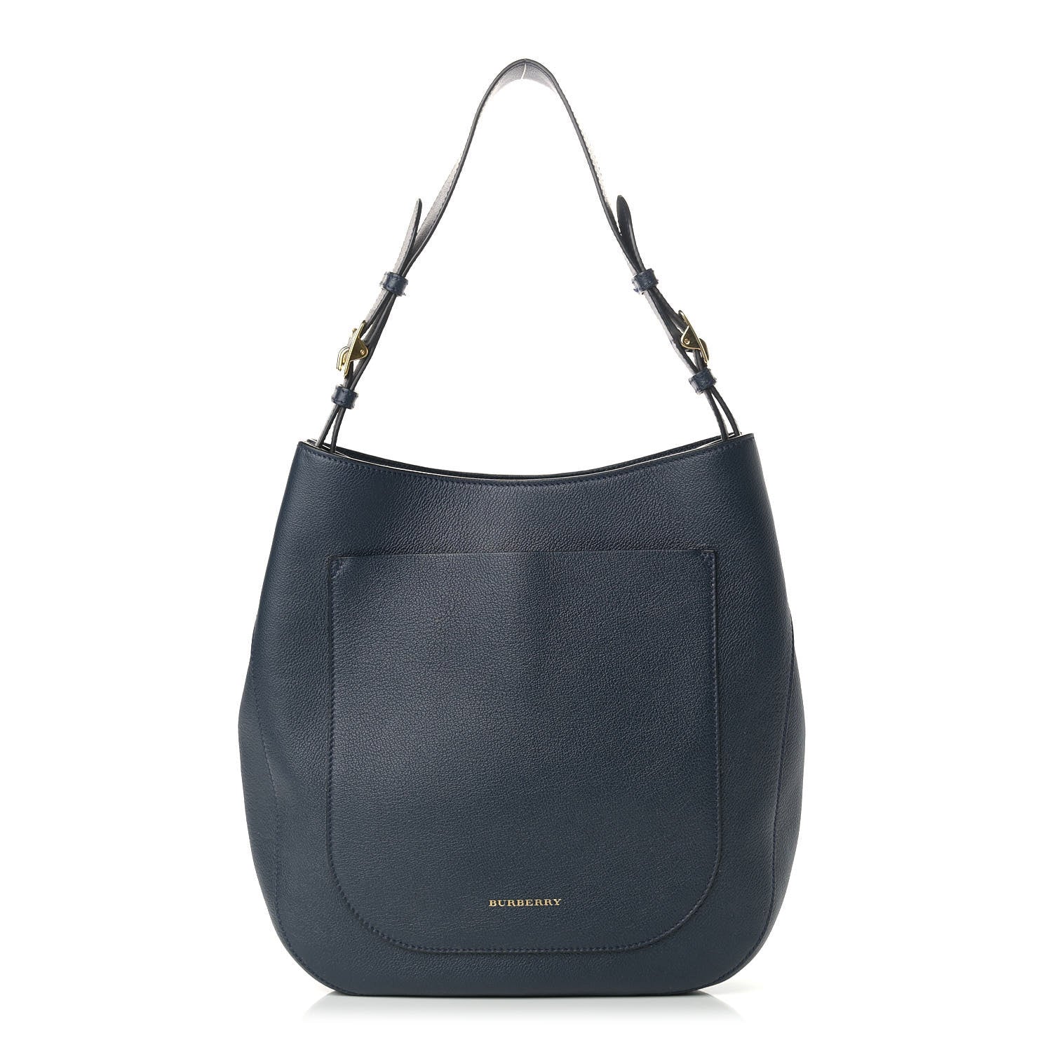Burberry Grainy Calfskin Small Elmstone Hobo Navy 1 of 16