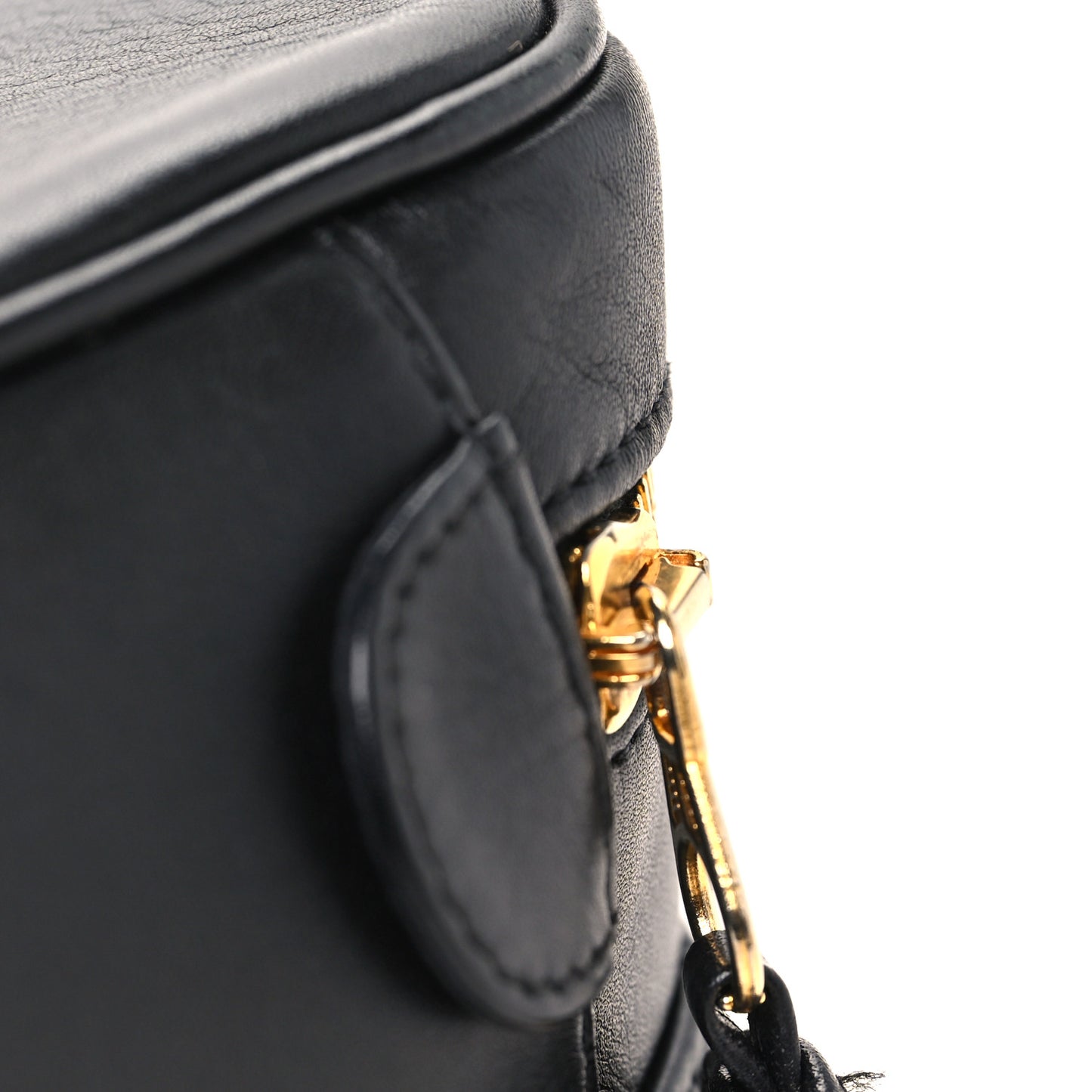 Lambskin Vanity Cosmetic Case Black