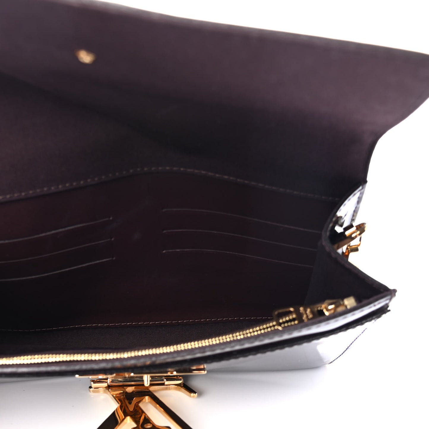 Patent Calfskin Chain Louise GM Amarante