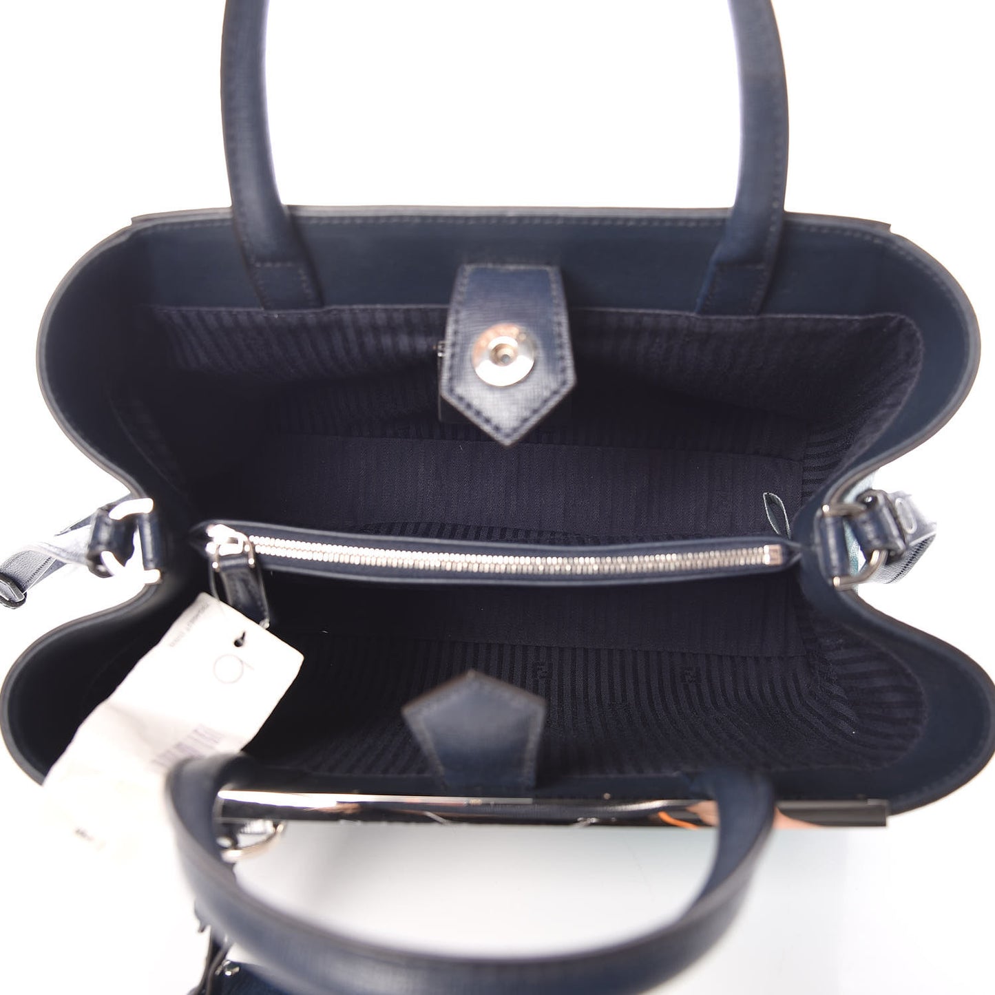 Vitello Elite Colorblock Petite 2Jours Tote Lavagna Oceano Argento